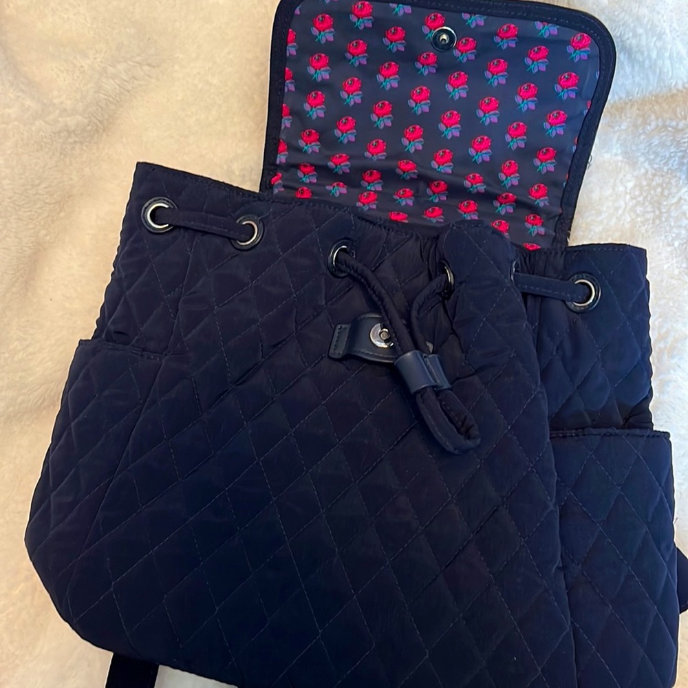 Vera Bradley Navy quilted backpack - Picture 4 of 6